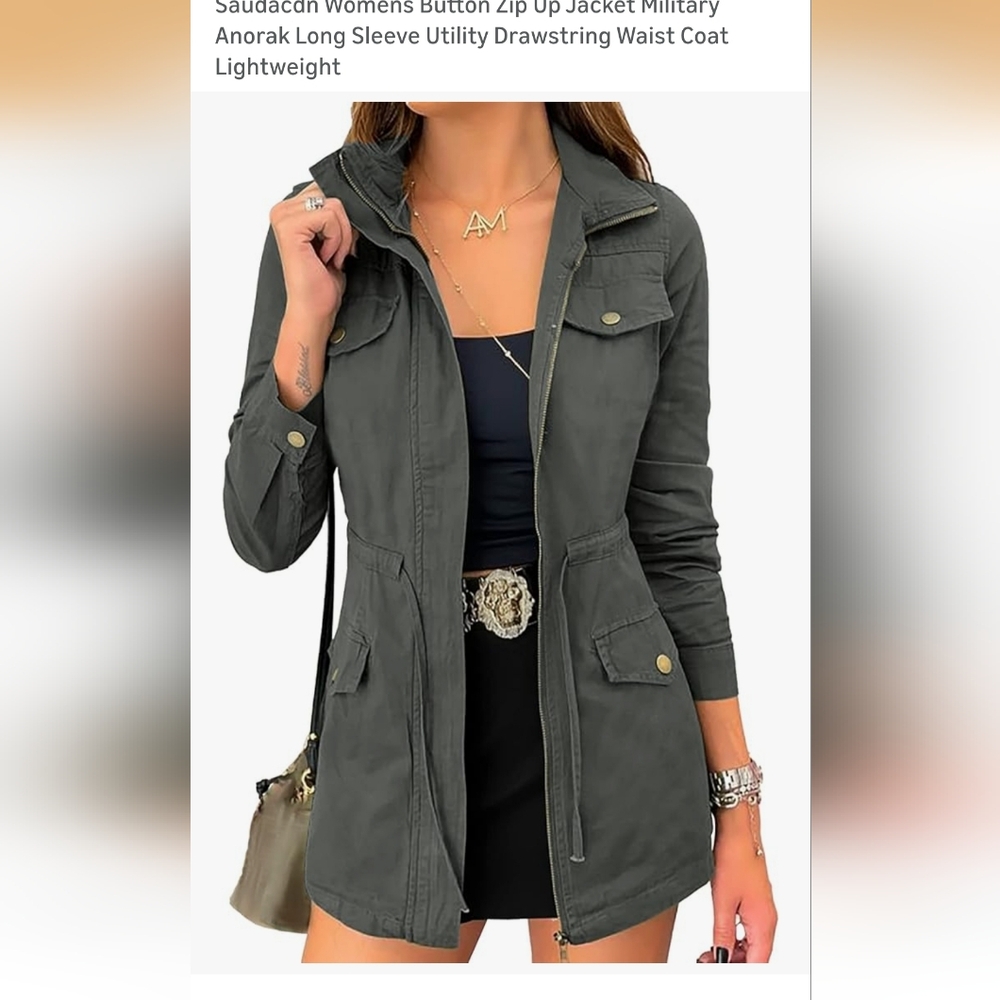 Women's Military Anorak Jacket - Gray